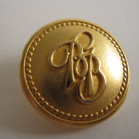 Brooks Brothers 8 Blazer Replacement Buttons Double B Logo Gold Tone Preppy - Picture 2 of 7
